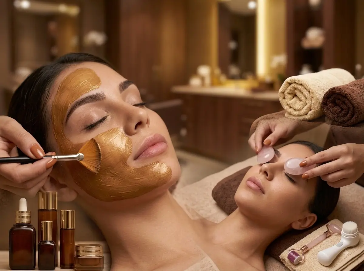 Facial treatment illustration — skin and facials at Shadows Beauty Parlour